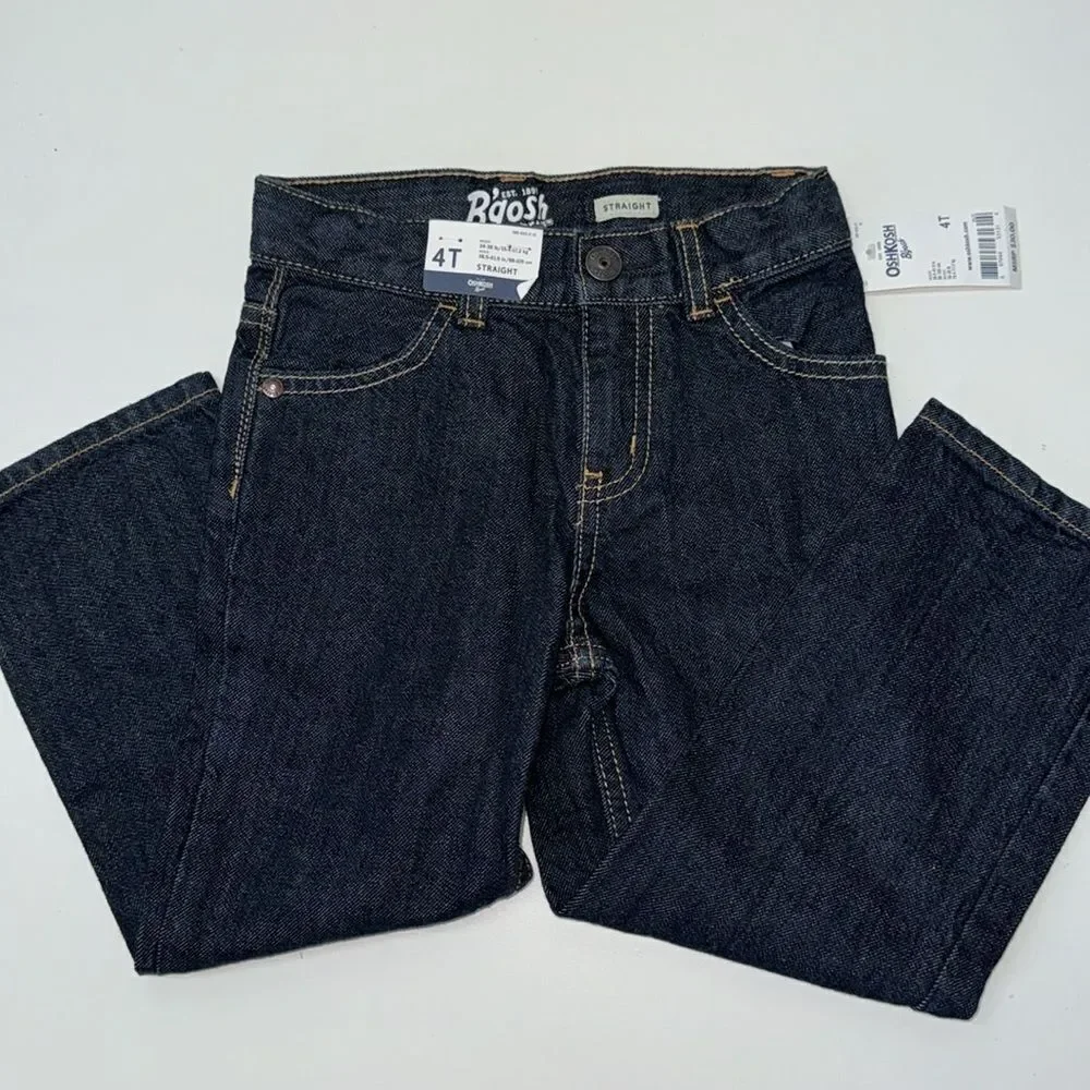 🔥 Oshkosh kids boys jeans straight Sz 4T New